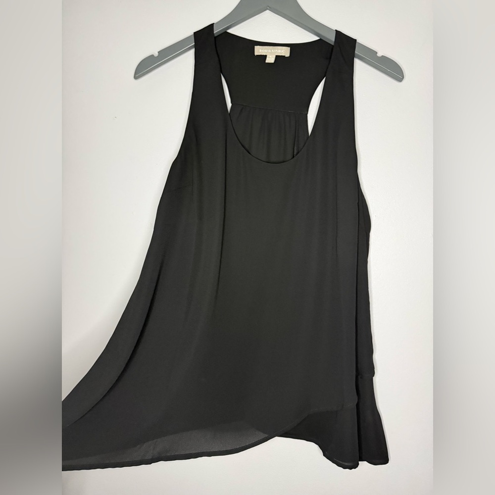 Banana Republic Black Flowy Racerback Tank Top